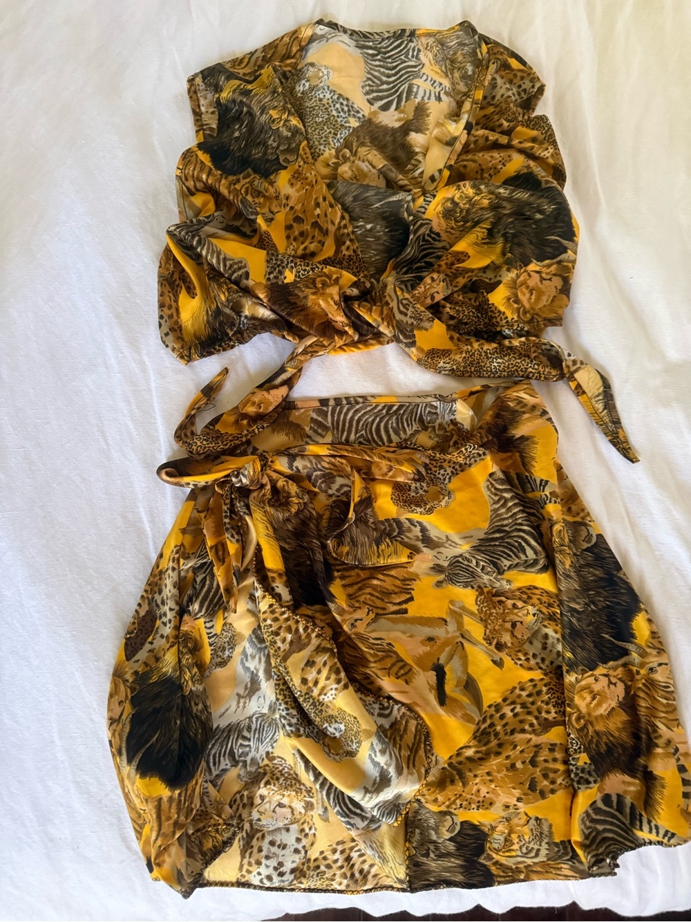 Golden Animal Print Two-Piece Set